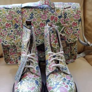 Dr. Martens Liberty London Flower Leather Shoes with Matching Satchel